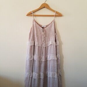 NWT Dress Forum floral tiered midi dress spaghetti strap lined Size M